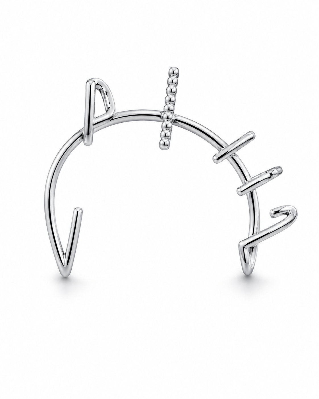 Arc — silver architectural ear cuff